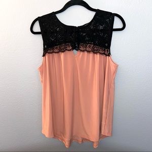 Luxology Dressy Laced Top Sleeveless Blouse